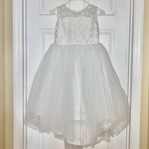 Flower Girl Baptism Christening White Formal Gown